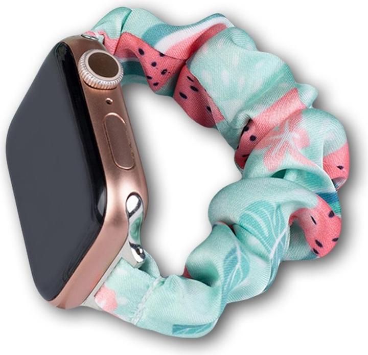 Produktbild Hurtel Stoff Watch 7 7/6/5/4/3/2 / SE (45/44 / 42mm) Armband Armband Armband auf elastischem Wassermelone (42 mm, 44 mm, 45 mm, Textilmaterial mit Gummizug)