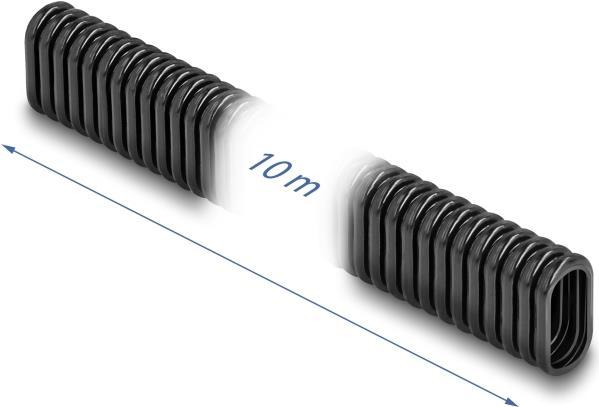 Produktbild Delock Kunststoff Kabelschutzschlauch in Ovalform flexibel 13,6 x 6,3 mm (Kabelschlauch, 1000 cm)