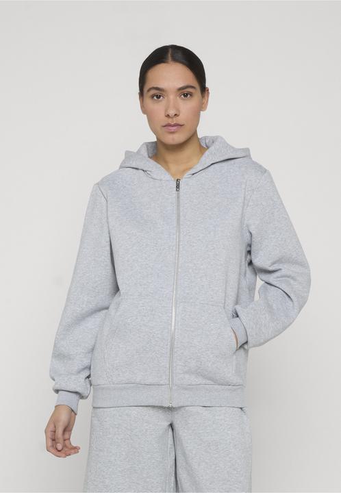 Produktbild Urban Classics Ladies Fluffy Zip Hoody heathergrey M (M)