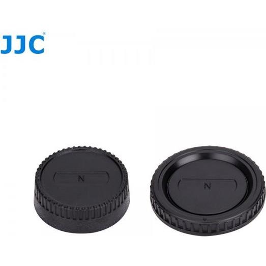 JJC Custodia e tappo posteriore dell'obiettivo per Nikon F, Copriobiettivo, Nero