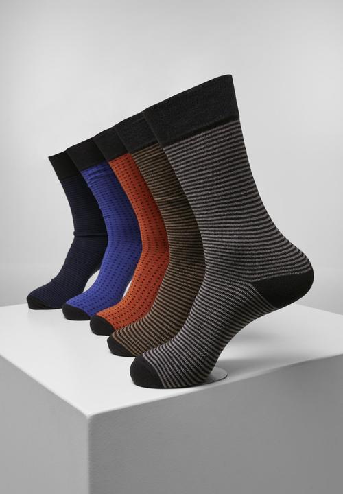 Actual product image Urban Classics Stripes and Dots Socks 5-Pack (5-pack, 35 - 38)