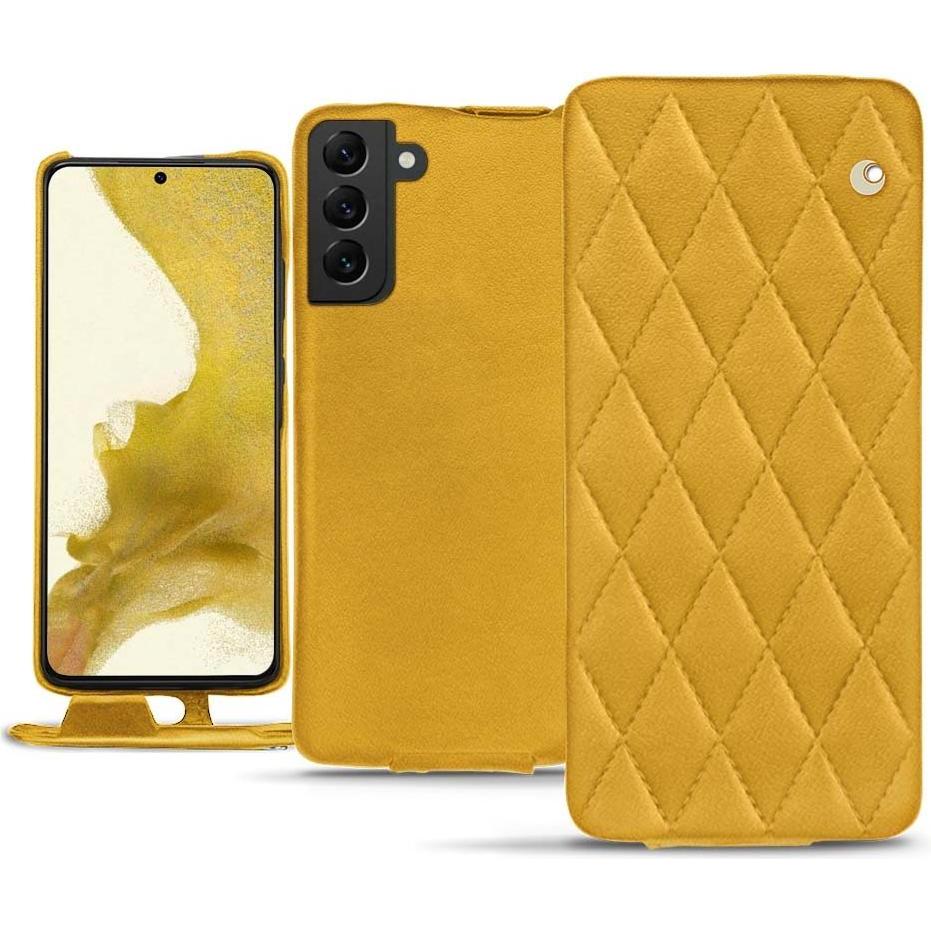 Noreve Lederschutzhülle vertikal (Samsung Galaxy S22), Smartphone Hülle, Orange