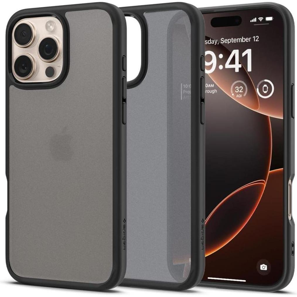 Spigen Ultra Hybrid iPhone 16 Pro Max frost nero ACS07995 (Apple iPhone 16 Pro Max), Cover smartphone, Nero