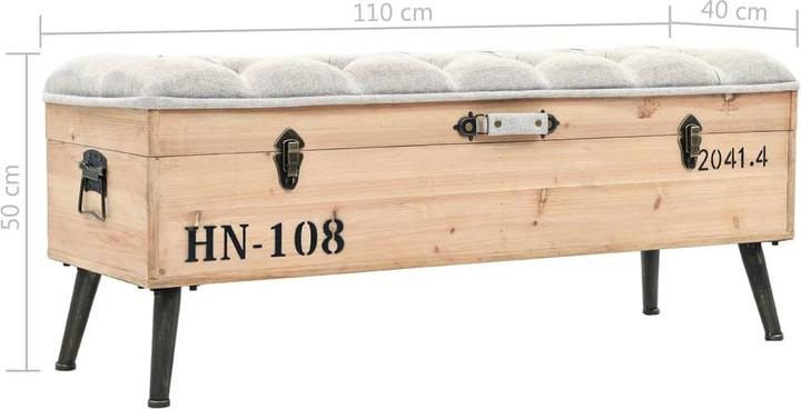 Image du produit vidaXL Sitzbank mit Stauraum (110 cm)