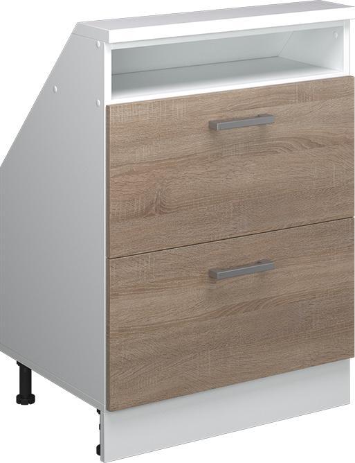 Produktbild Vichy Dachschrägenschrank Rion, Sonoma/Weiss/Weiss, mit 2 Schubladen (46 x 46 x 81.60 cm)