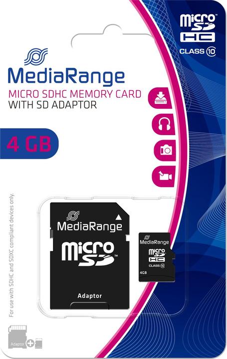 Productafbeelding MediaRange MR956 (4 GB, microSDHC, U1)