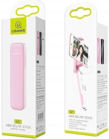 Actual product image Usams Selfie Stick M1 Mini 3,5mm rózowypink ZB5201 USZB052