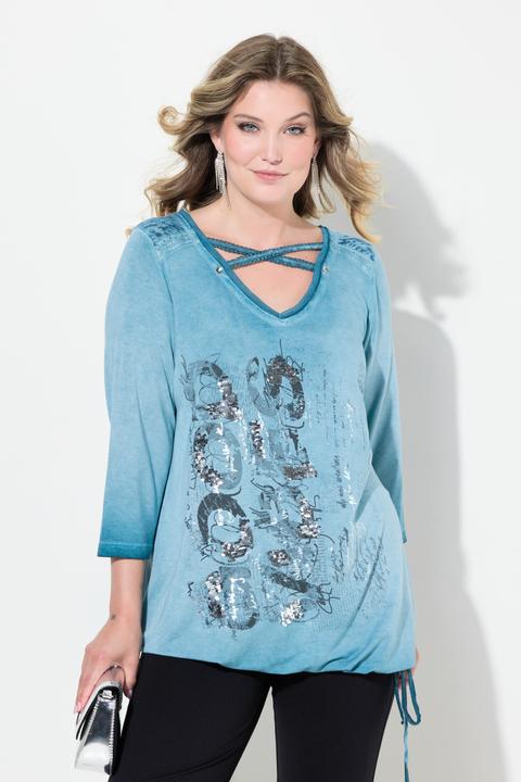 Immagine prodotto Miamoda Maglia dal taglio lungo con stampa decorata e nodo (54)