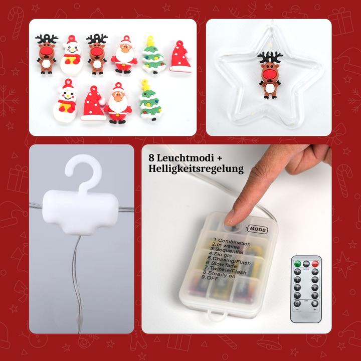 Produktbild Hermex LED Weihnachtslichterkette 3m Sternen-Lichtervorhang Sternlichterkette (3 m)