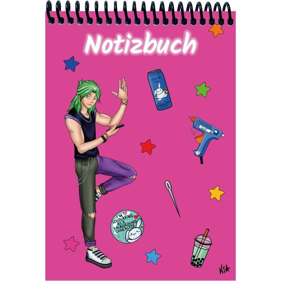 E & Z, Heft + Block, A 4 Notizbuch Manga Quinn, pink, blanko (A4)