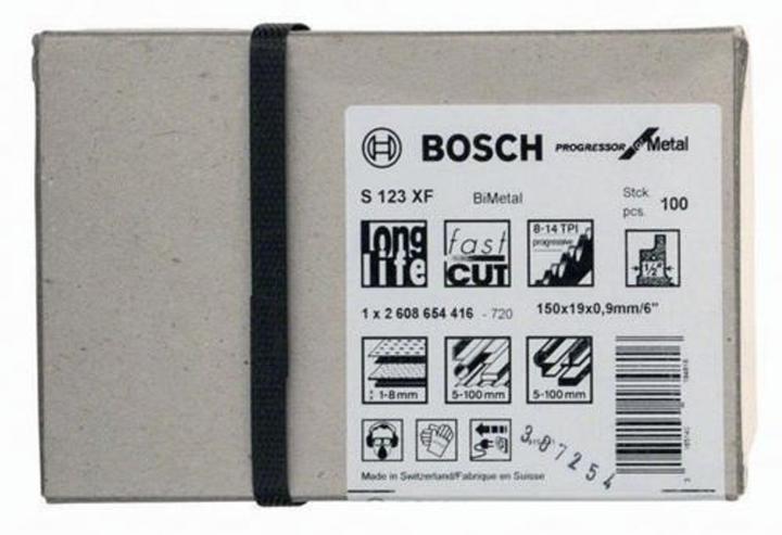 Image du produit Bosch Professional Zubehör Lame de scie sabre S 123 XF Progressor for Metal, pack de 100