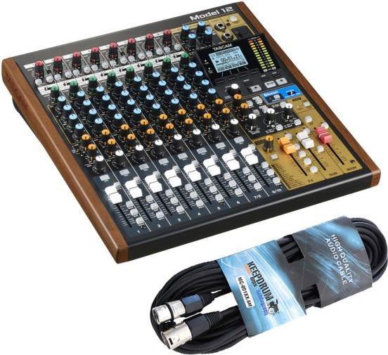 Actual product image Tascam Model 12 mixer with interface and cable (Studio- and Livemixer)