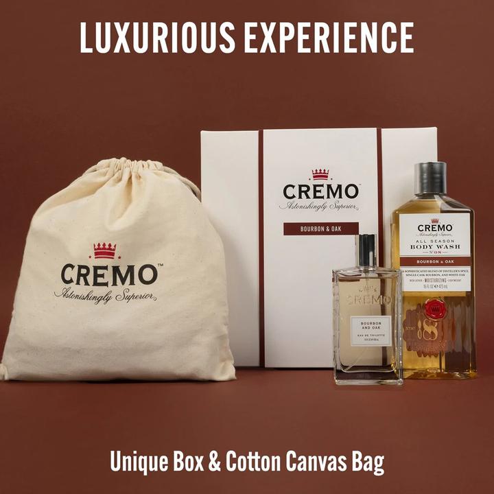 Productafbeelding Cremo Bourbon & Oak geschenkset voor mannen - Eau de Toilette 100ml Body Wash 473ml (Parfum set)