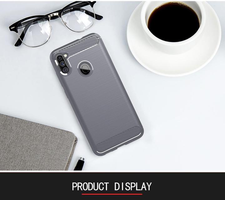 Actual product image Cadorabo TPU Ultra Slim carbon stainless steel Combi Cover (Samsung Galaxy A11, Samsung Galaxy M11)