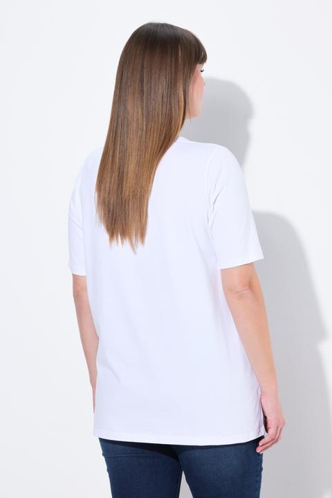 Actual product image Ulla Popken Seagull Short Sleeve Square Neck Graphic Tee (62)