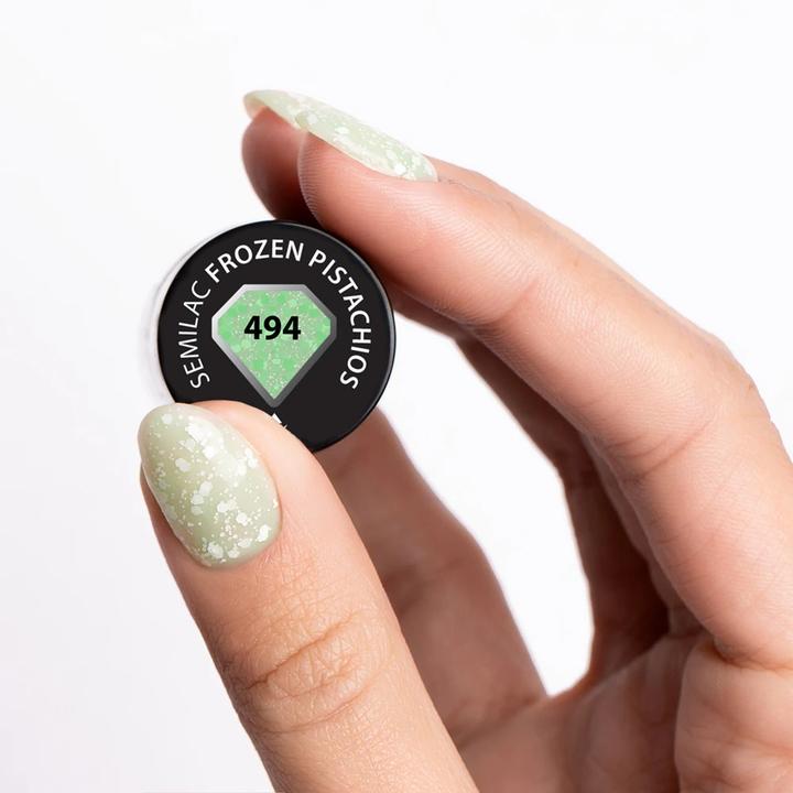 Productafbeelding Semilac UV Nagellak Hybrid 494 Frozen Pistachios 7ml (494 Diepgevroren pistachenoten, Gel effect nagellak)