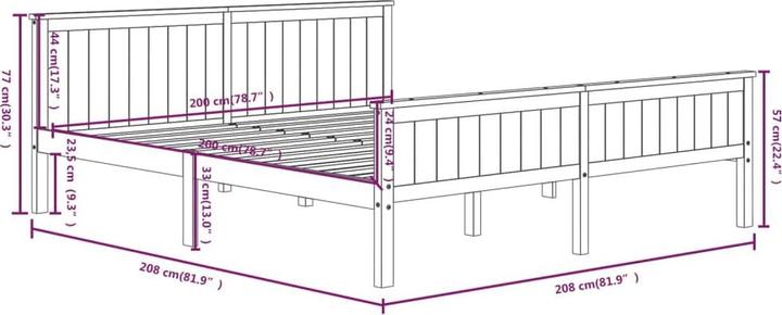 Produktbild vidaXL Bettgestell (200 x 200 cm)