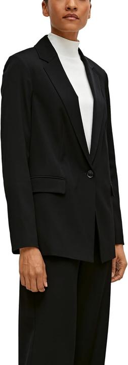 Actual product image Comma Regular Fit Blazer with Side-Vented Hem, Satin-Lined Viscose Stretch, Notched Lapel, Button Closure (Frequency band 38 (2600 MHz))