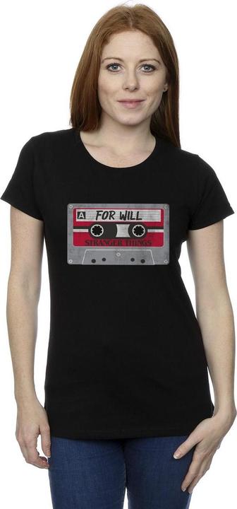 Actual product image Netflix Womens/Ladies Stranger Things Cassette For Will Cotton T-Shirt (S)