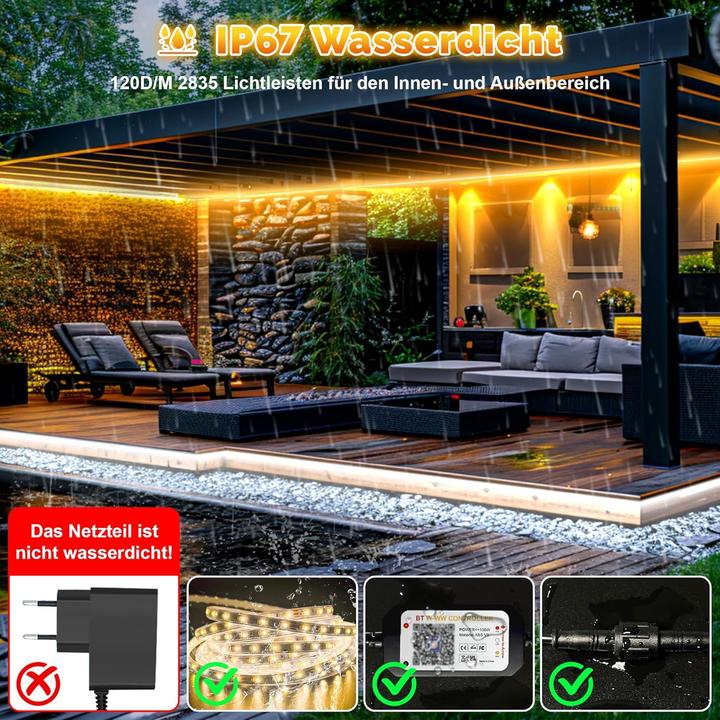 Image du produit Lumina Swiss 30m Set SmartLED Weiss Outdoor IP67 (Blanc froid, Blanc neutre, Blanc chaud, 3000 cm, Extérieur)