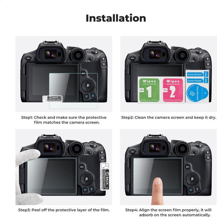 K&F Concept Camera Screen Protector*3, with Hot Shoe Level*3, for Canon EOS R6 II, R6, R7