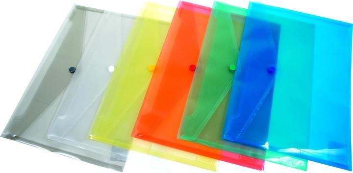 Produktbild Donau Briefumschlaghülle druckknopf, pp, a4, 180 micron, gelb