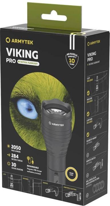 Actual product image ArmyTek Torch Flashlight VIKING PRO MAGNET USB Warm (16 cm, 2050 lm)
