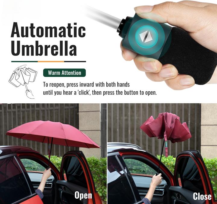 Actual product image Alopini Compact Travel Umbrella Large Stormproof - Inverted folding umbrella, automatischer Taschenschirm
