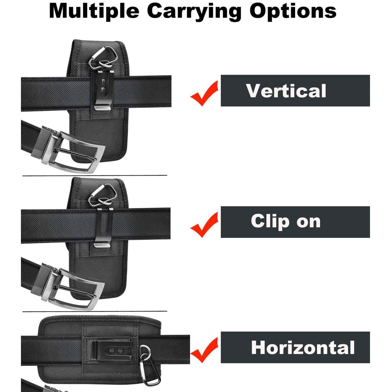 Thumbnail - Cadorabo Universale Schutzhülle Tasche mit Gürtelclip (HTC One V), Smartphone Hülle, Schwarz