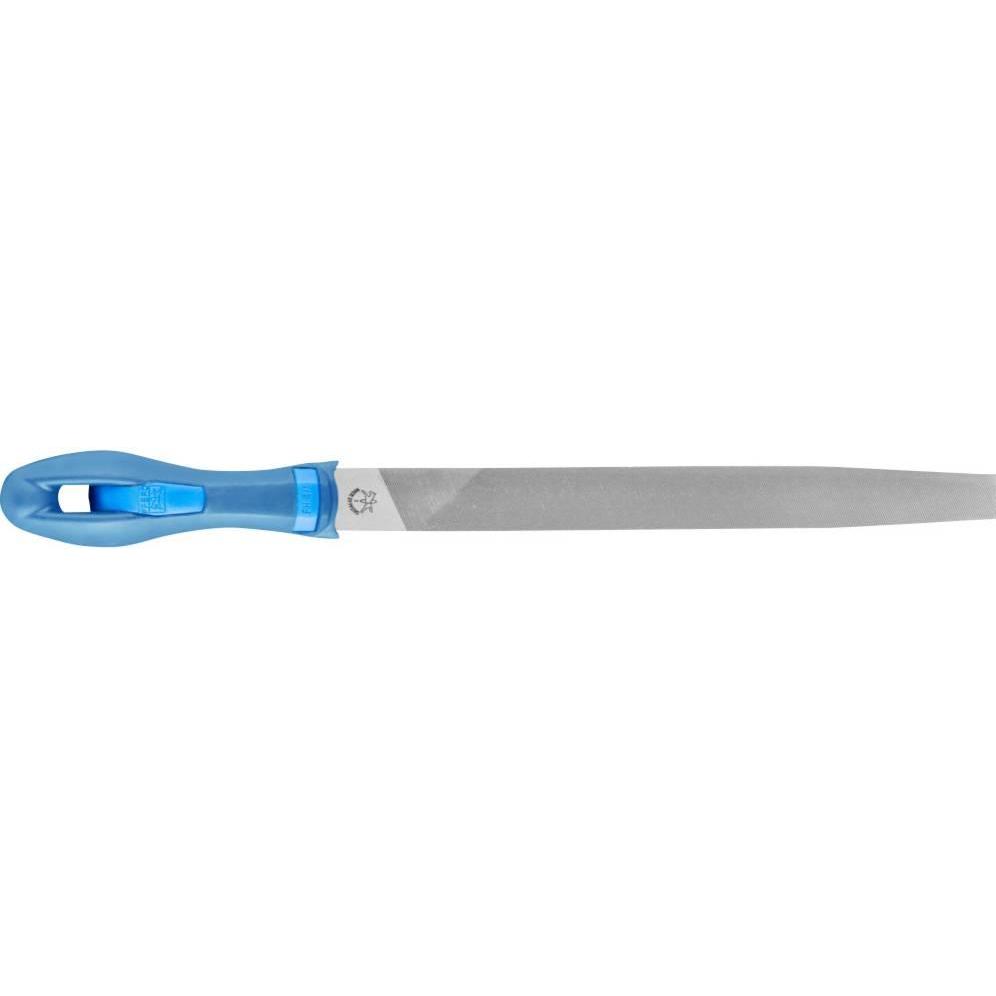 Pferd, Raspel + Feile, Werkstattfeile Flachspitz Hieb 2 inkl. Ergonomie-Feilenheft universell zum Schruppen & Schlichten...