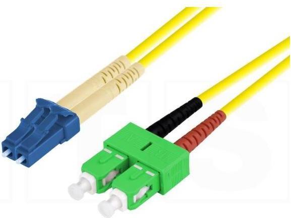 Actual product image Varia Patch cable fibre optic duplex OS2 (singlemode, 9/125) LC/SC-APC, 2m