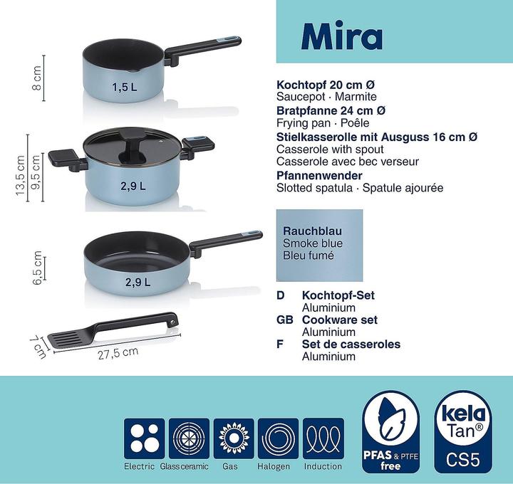 Produktbild Kela Kochtopf-Set Mira 5tlg (Pfannenset + Topfset)