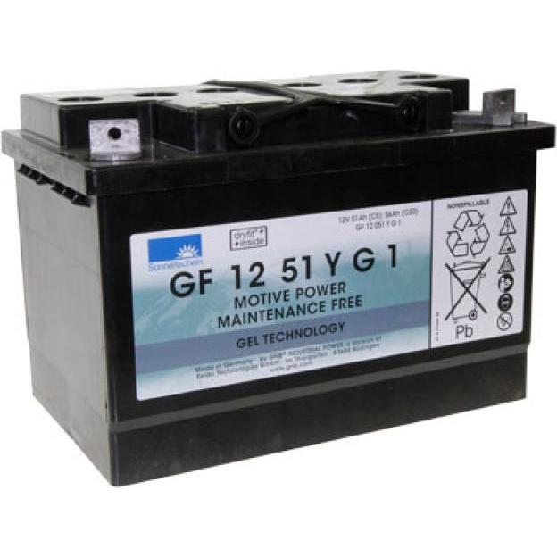 Exide, Fahrzeugbatterie, Dryfit GF 12 051 Y G1 Blei Akku mit M6 Schraubanschluss 12V, 51000mAh (12 V, 51 Ah)
