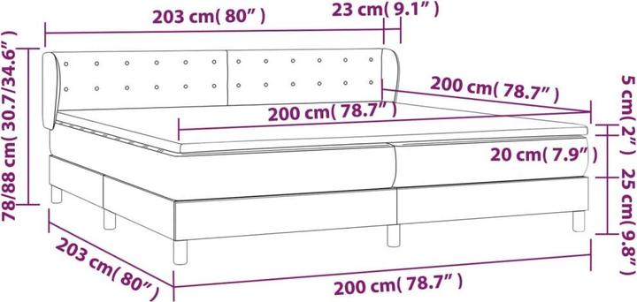Actual product image vidaXL Boxspringbett (200 x 200 cm)