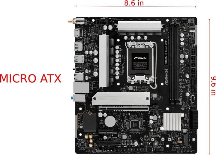 Productafbeelding AsRock B860M-X WiFi R2.0 1851 mATX HDMI/DP DDR5 (LGA 1851, Intel B860, Micro ATX (mATX))