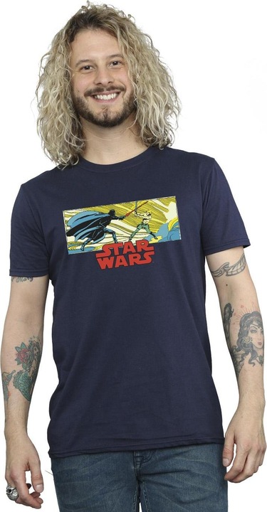 Actual product image Star Wars Mens Comic Strip Luke And Vader T-Shirt (L)