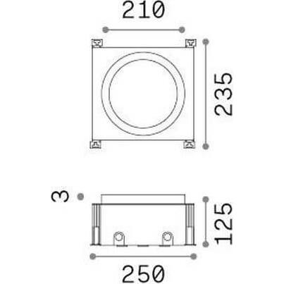 Thumbnail - Ideal lux, Gartenbeleuchtung, TAURUS LED Einbauleuchte 21W Stahlfarben IP67 warmweiss 325729 (2700 lm, IP67)