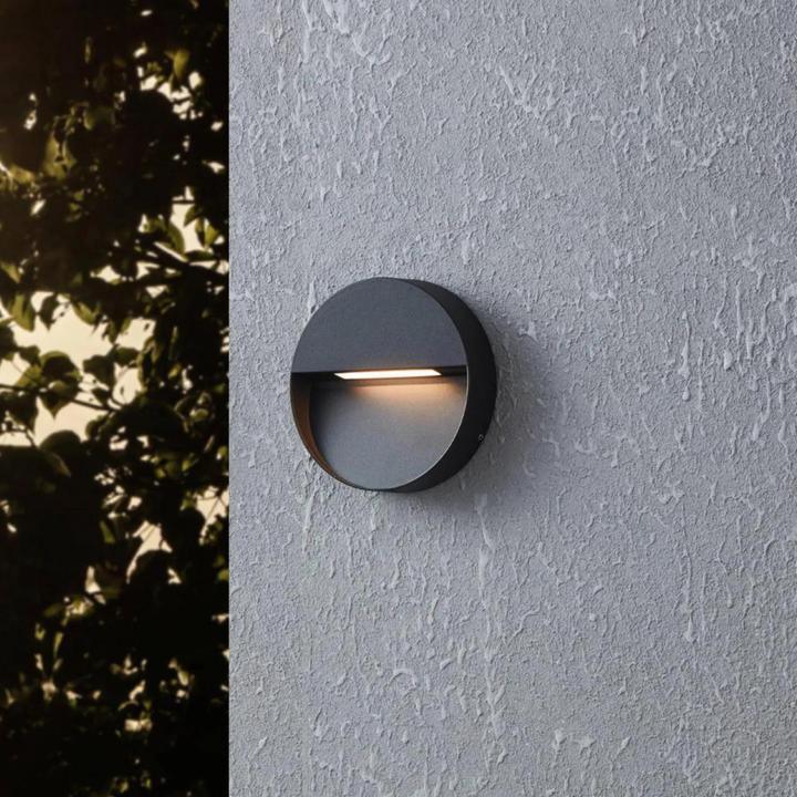 Actual product image EGLO 900888 MARUGGIO LED outdoor wall/ceiling light 4.8W Ø150mm Black Controllable light colour IP65 (520 lm, IP65)