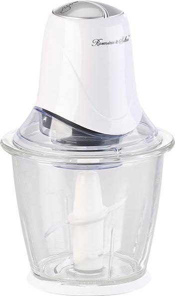 Rosenstein & Söhne Electric Mini Chopper with 4 Blades & Glass Container (300 W)