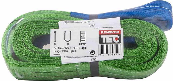 Produktbild Rewwer Tec Schlaufenband grün 2m DIN EN 1492-1