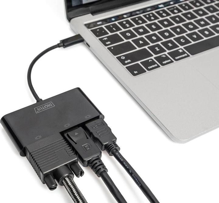 Productafbeelding Digitus USB Type-C naar (DP, VGA, HDMI, 8.80 cm)
