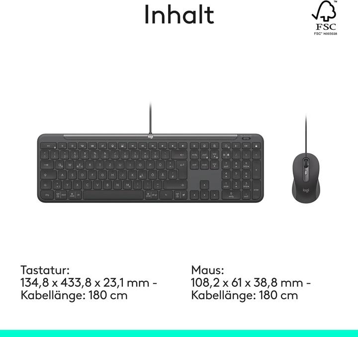 Produktbild Logitech MK620 Combo for Business (DE, Kabelgebunden)