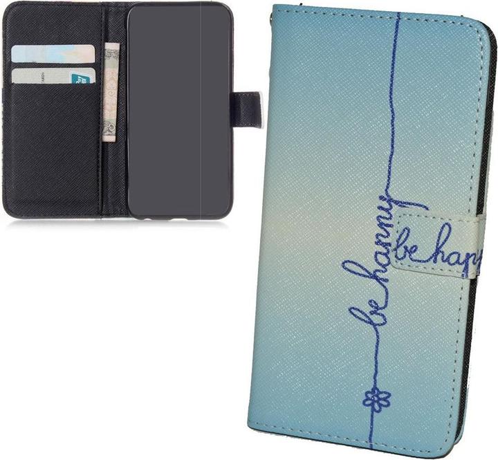 Actual product image König Design Protective Case for Sony Xperia M5 Be Happy Blue Case Cover + 1 Armour Protection Glass New (Sony Xperia M5)