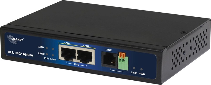Actual product image Allnet Point-to-point modem VDSL2 vectoring via 2-wire with PoE unmanaged ALL-MC116SPV-VDSL2