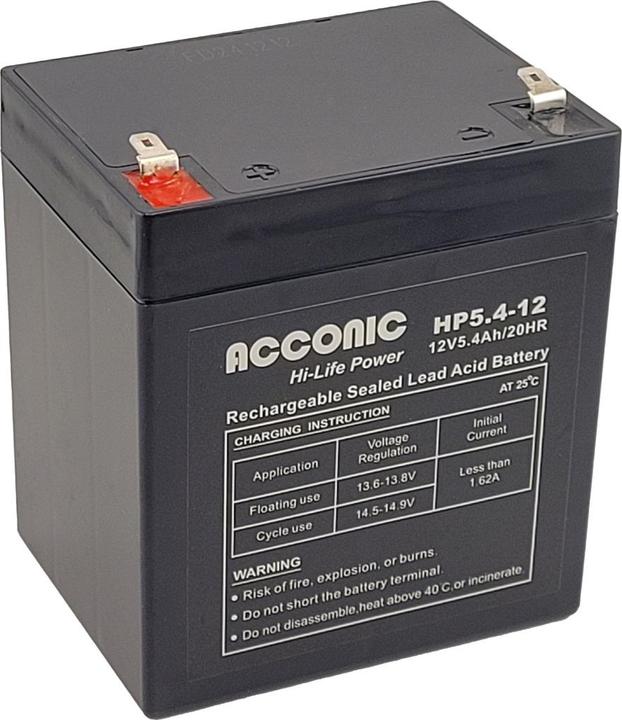 Actual product image Acconic HP5.4-12 Hi-Life Power AGM 12V 5.4Ah Bleiakku (12 V, 5.40 Ah)
