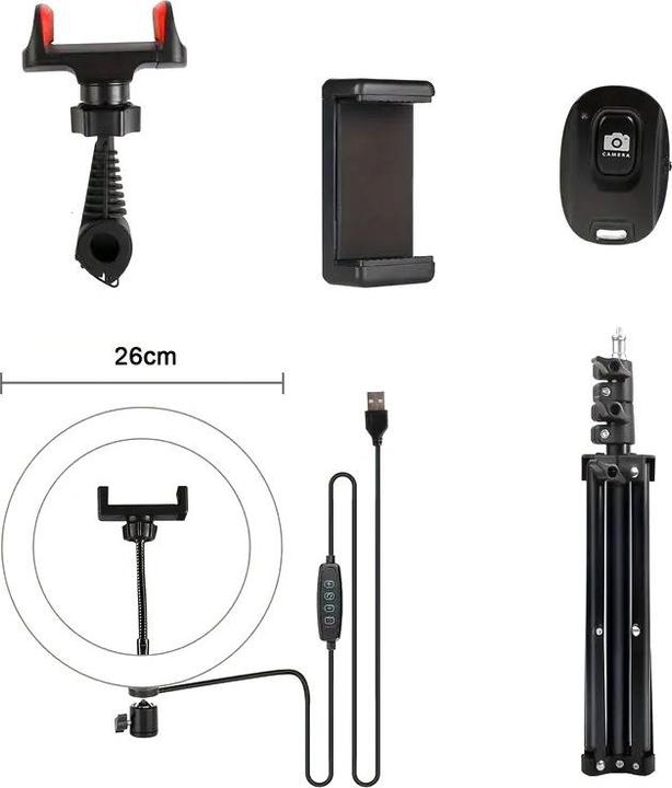 Actual product image Cbx 10" selfie LED ring light set with flexible tripod and 3 light modes (Ring light, Video light)