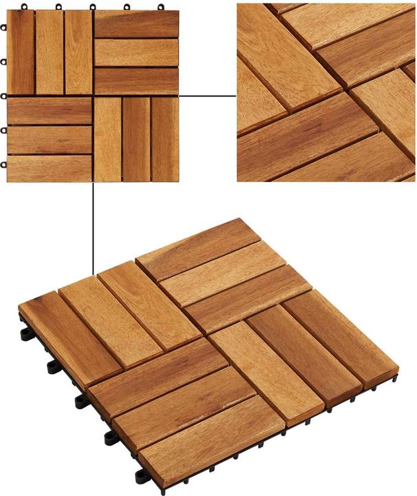 Produktbild vidaXL Terrassenfliese (30x, 30 x 30 cm)