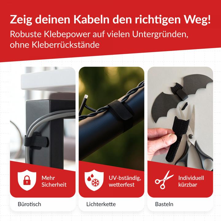 Image du produit Label-the-cable Porte-câble à velcro (Serre-câbles velcro, 90 mm, 50 pcs)
