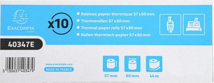 Actual product image Exacompta Receipt Rolls therm 57x60mm-44m (box10)