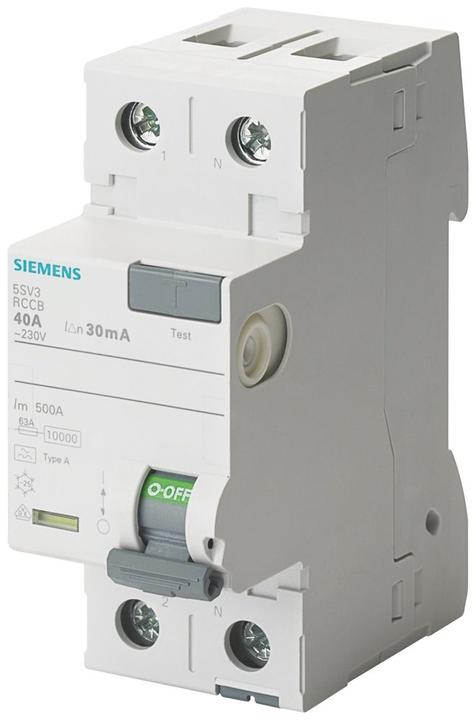 Produktbild Siemens FISchutzschalter Typ F kurzzeitverzögert A 30 mA Un